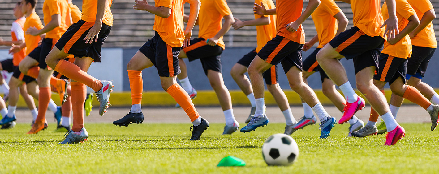 Players at training