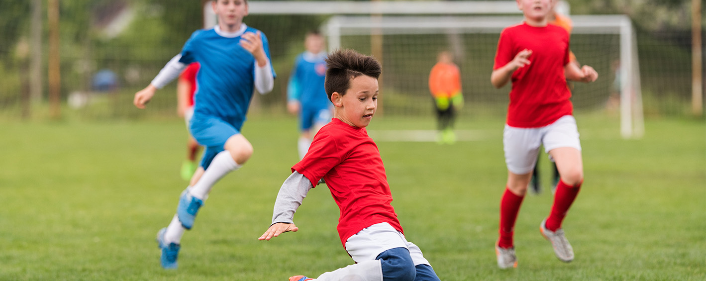 Players attack the goal with intensity