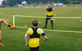 Practice first touch and ball control with soccer tennis