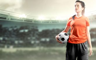 Player shooting at goal