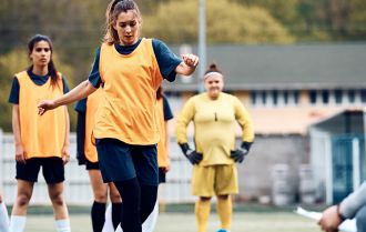 Players passing and moving to play forward