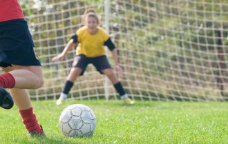 Scoring with a one touch finish to take opportunities