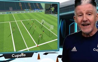 Working on drills at training