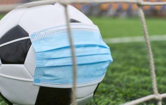 Lockdown Soccer Ball in Medical Mask